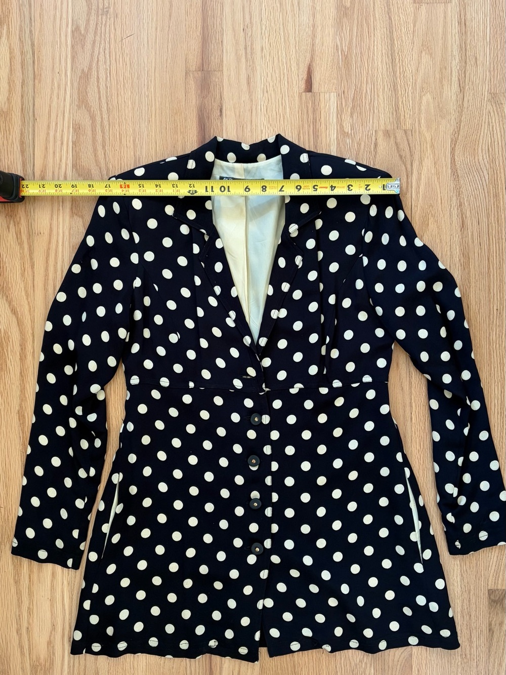 Betsey Johnson Vintage 90s Black & White Polka Dot Blazer and Dress - Picture 10 of 10